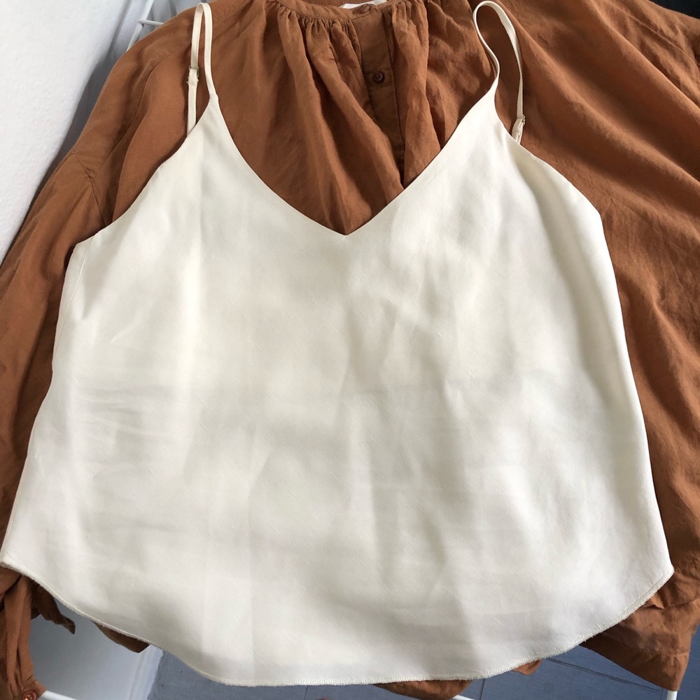 Ozma Silk-Linen Blend Camisole in Natural